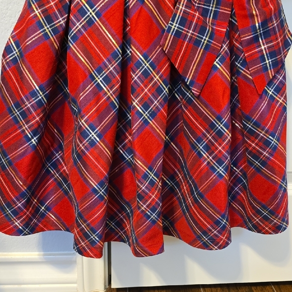 American Girl Red Plaid Formal Dress with Bow. Size 5 - Picture 4 of 14